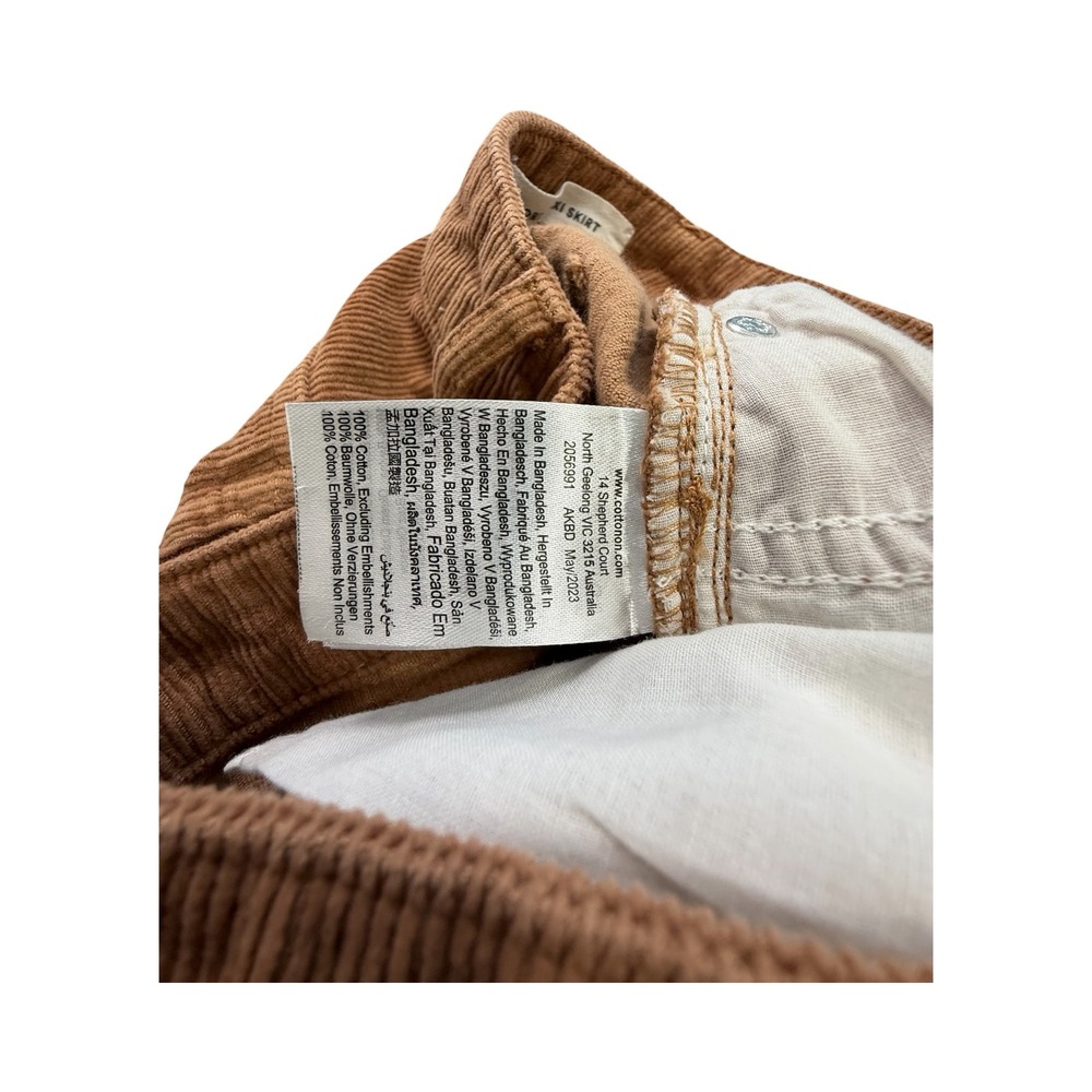 Cotton On Maxi Skirt Womens 2 Brown Corduroy High Waist Long Workwear - Picture 5 of 12